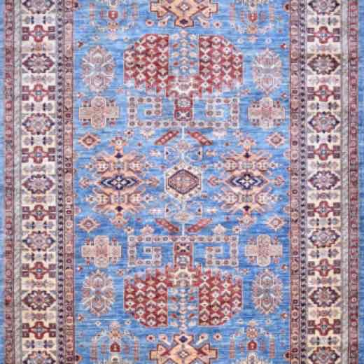 Super Kazak L.Blue & Beige rug, 6′6″ × 9′9″ from the Kazak collection