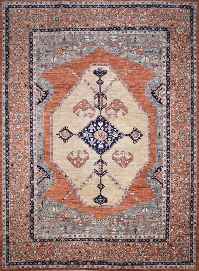 Khyber Heriz Beige & Rust rug, 9′10″ × 13′5″ from the Khyber collection
