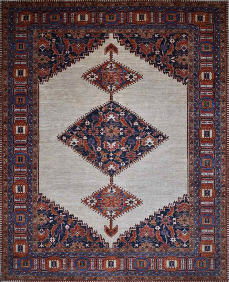 Khyber Heriz Tan & Rust rug, 9′2″ × 11′3″ from the Khyber collection