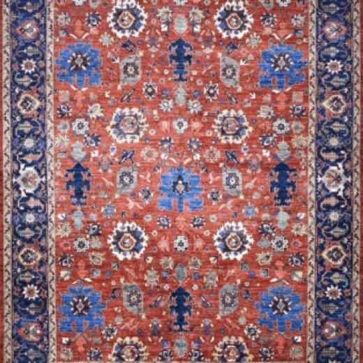Khyber Tabriz Rust & Navy rug, 9′0″ × 11′9″ from the Khyber collection