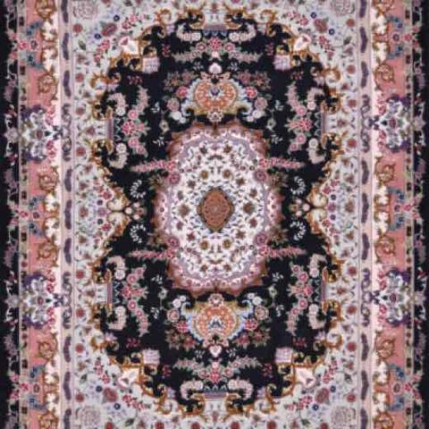 Persian Tabriz Black, 4′10″ × 6′7″