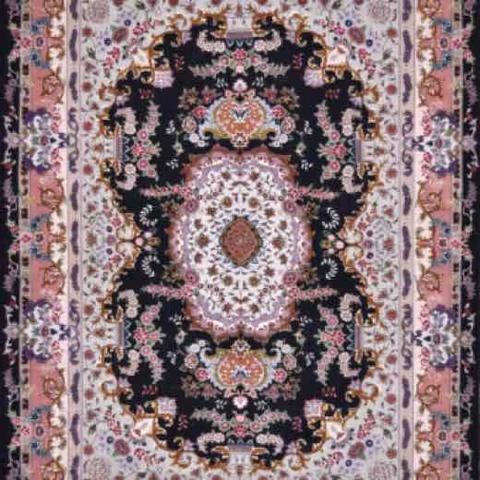 Persian Tabriz Black, 4′10″ × 6′8″