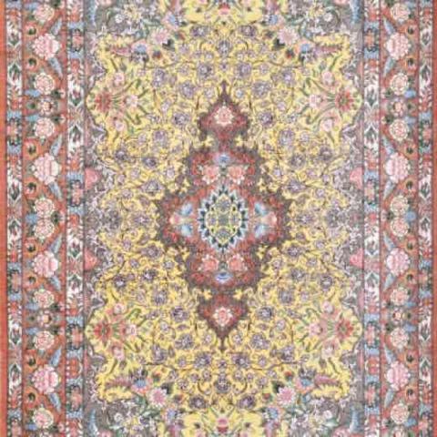 Persian Qum Gold, 2′7″ × 3′11″