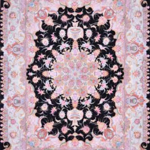 Persian Tabriz Black, 4′11″ × 6′9″