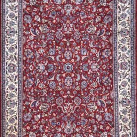 Kashan Alloudin Red & Ivory, 4′6″ × 7′0″