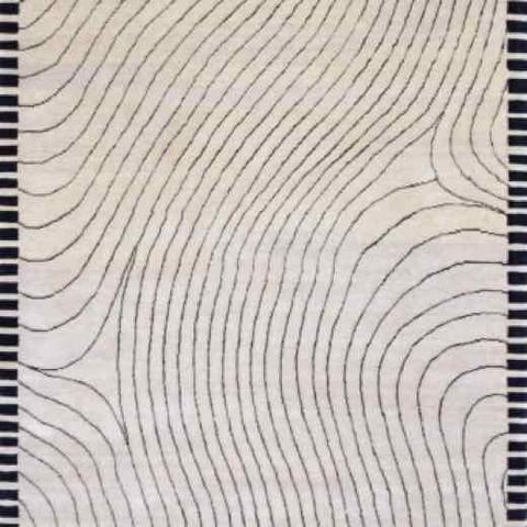 Tibetan TBT32B Beige & Black, 6′2″ × 9′0″