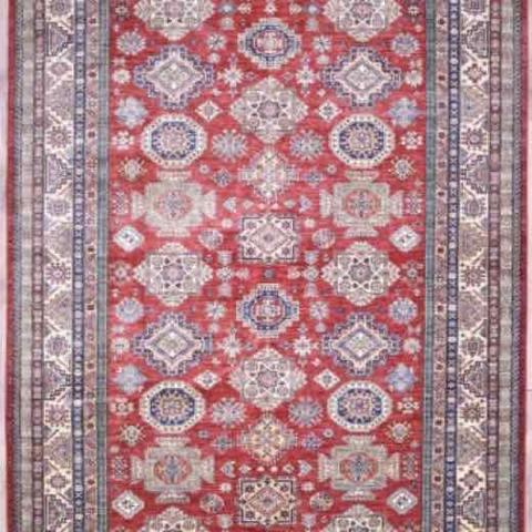 Super Kazak Red & Cream, 7′9″ × 11′1″