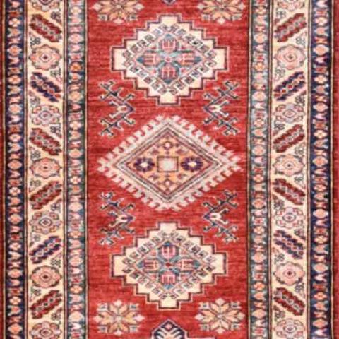Super Kazak Red / Ivory, 2′6″ × 9′8″