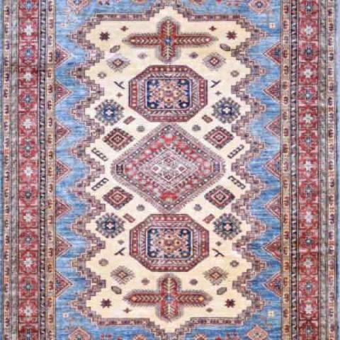 Super Kazak Cream & Red, 6′6″ × 9′0″