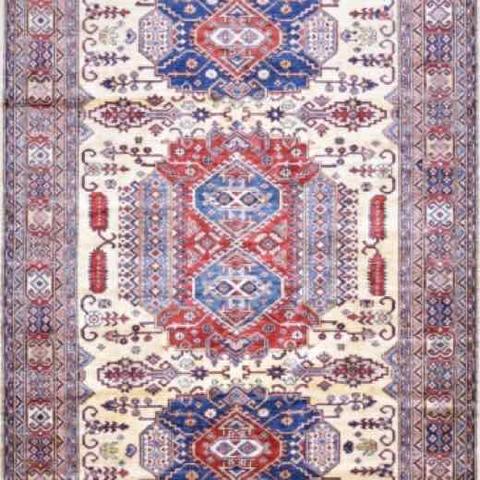 Super Kazak Beige / Multi, 6′8″ × 10′1″