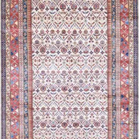 Super Kazak Beige & Red, 6′7″ × 9′8″