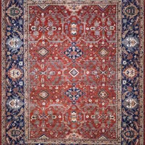 Khyber Tabriz Red & Navy, 8′10″ × 11′8″