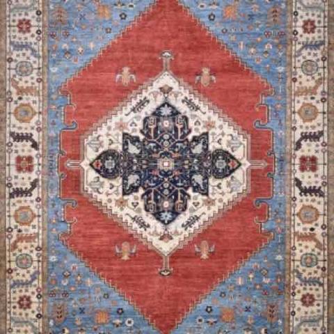 Khyber Tabriz Rust & Beige, 9′10″ × 13′2″