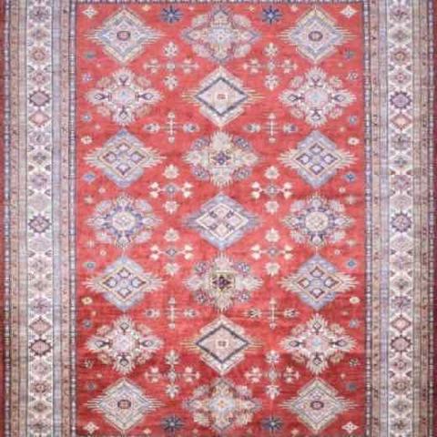 Super Kazak Red & Ivory, 9′1″ × 11′9″