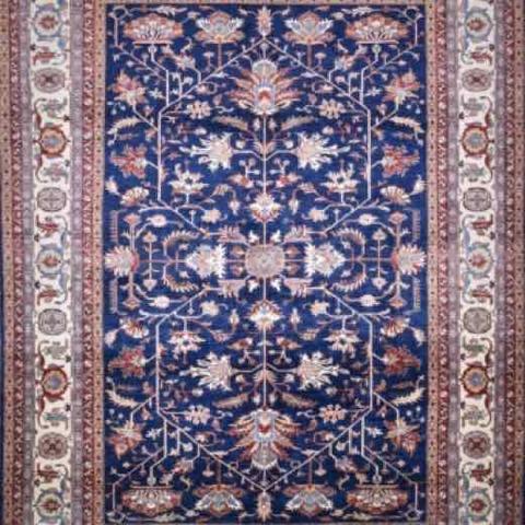 Super Kazak Blue & Ivory, 10′1″ × 13′2″