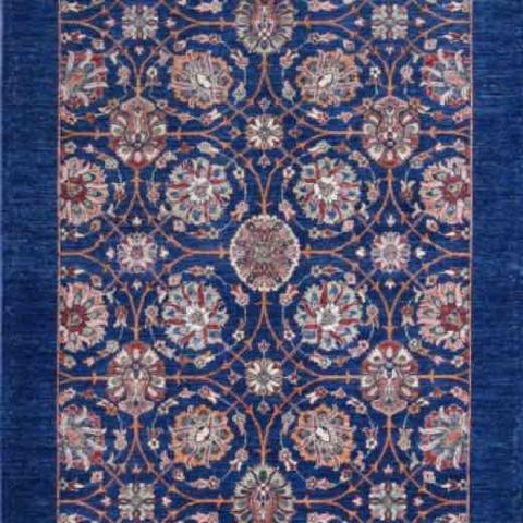 Khyber Tabriz Blue, 5′4″ × 7′9″