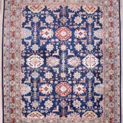 Super Kazak Navy & Red, 8′0″ × 10′1″