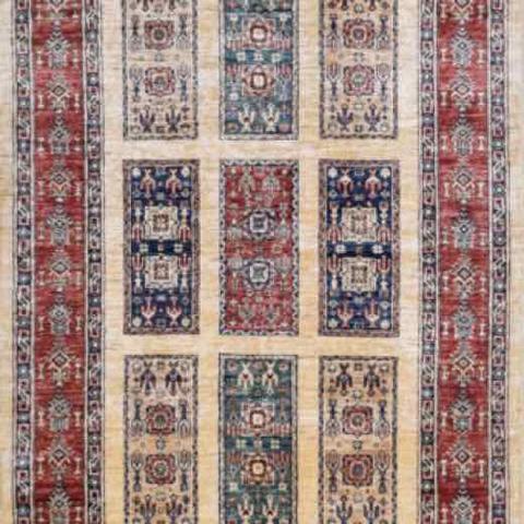 Super Kazak 6694 Ivory & Red, 3′10″ × 6′0″