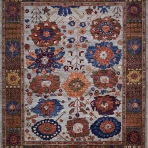 Afghan Khyber Grey & Brown, 7′10″ × 10′0″