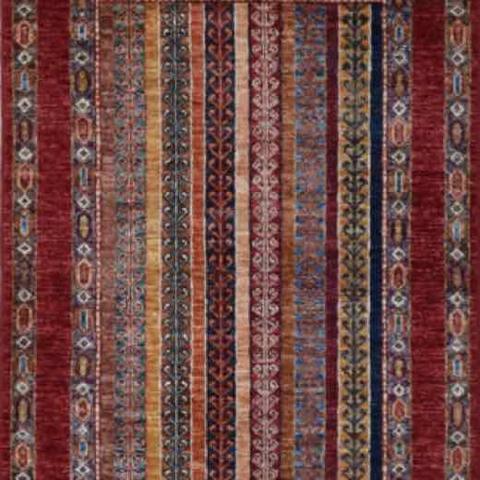 Choeb Rang Shawl Red, 2′8″ × 3′10″